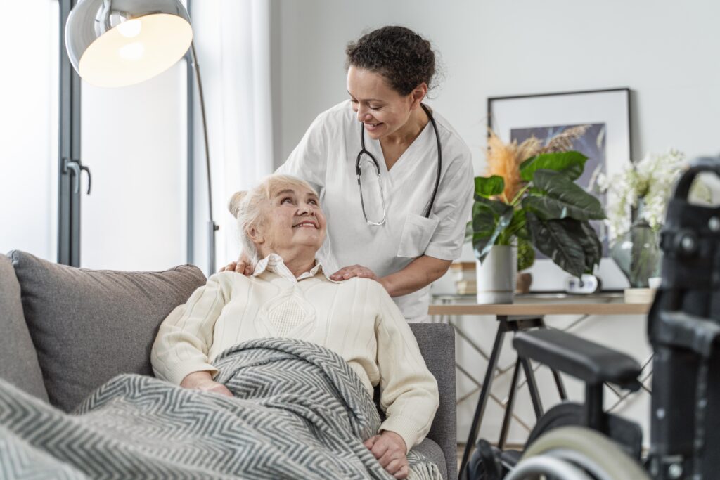 senior woman talking with her doctor